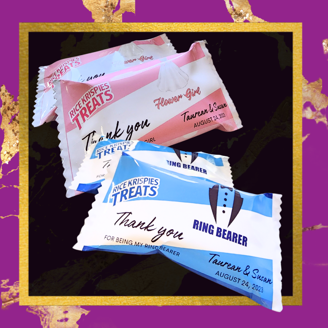 Party Favors "Sweet" Custom Rice Krispie Treats, Custom Candy Bar