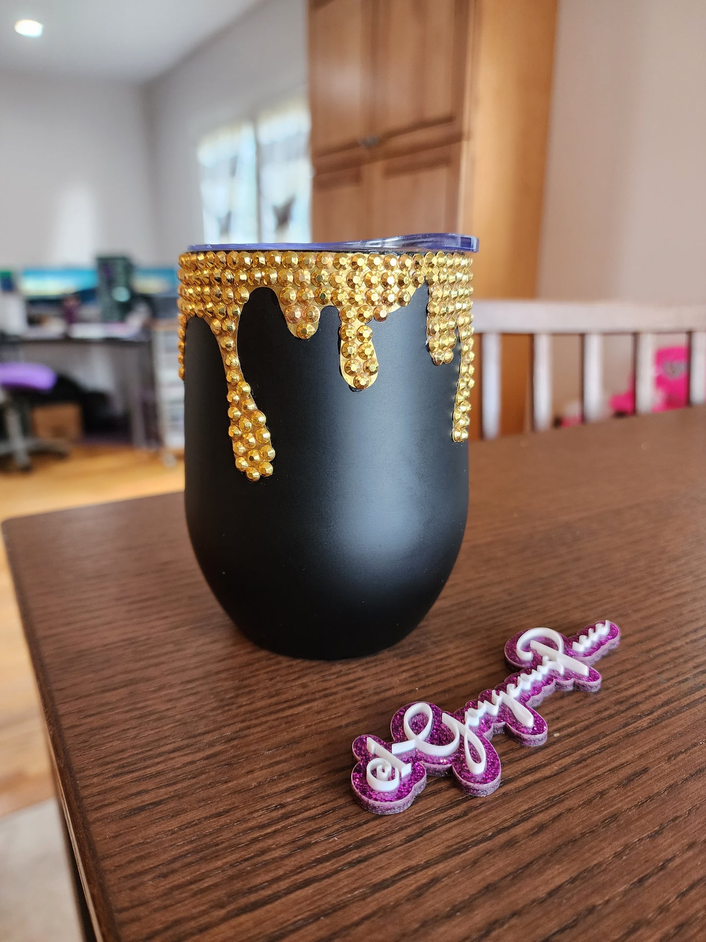 Gold Drip Wine Tumbler