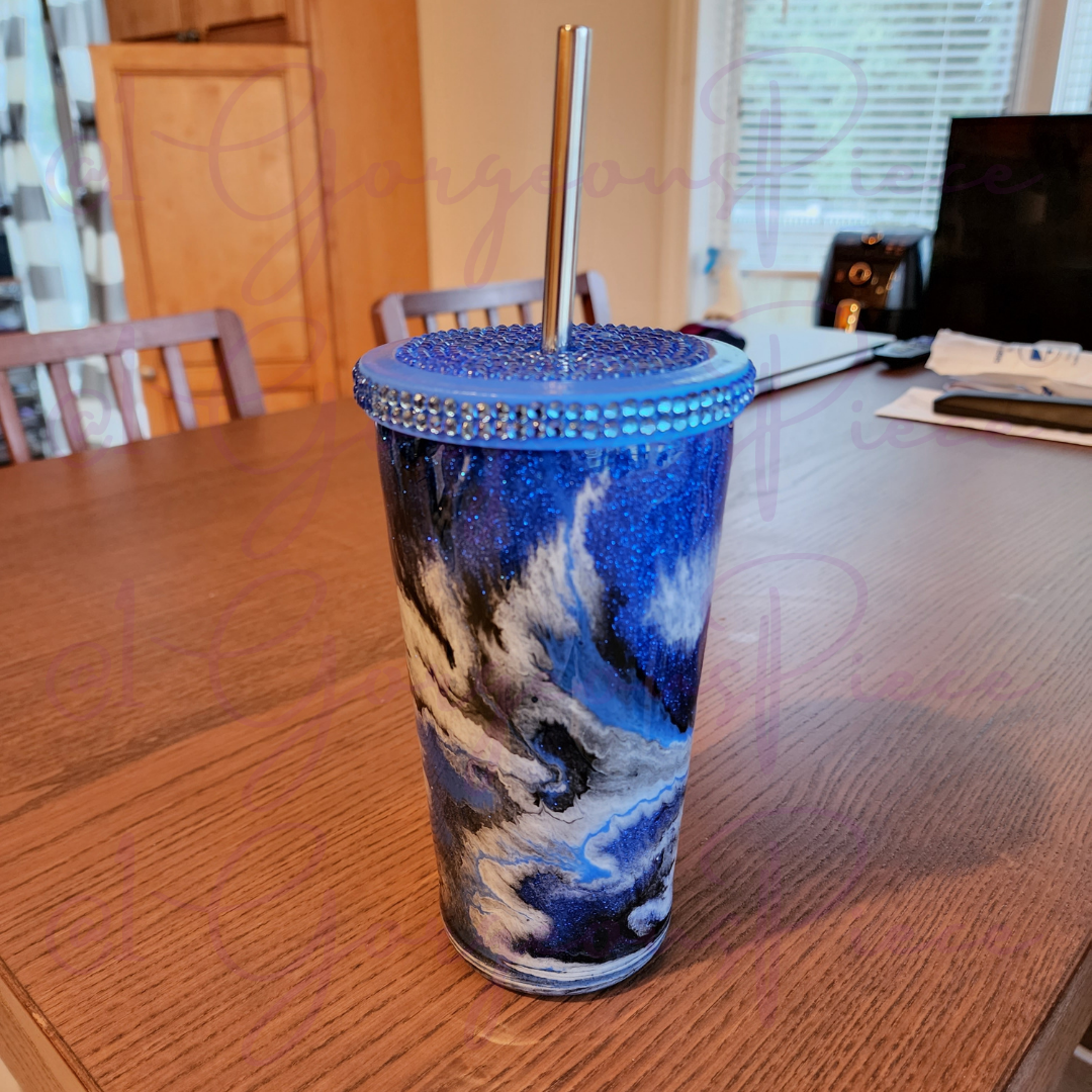 Marble Bling Top Tumbler